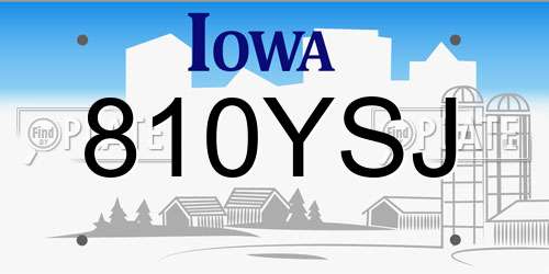 810YSJ Iowa License Plate
