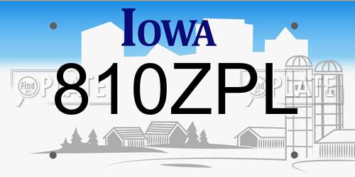 810ZPL Iowa License Plate