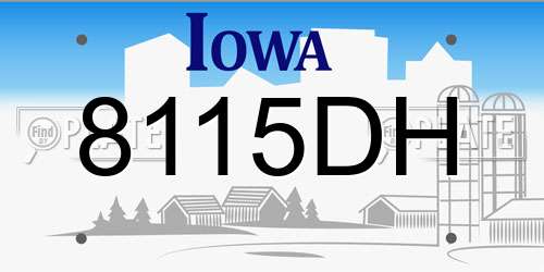 8115DH Iowa License Plate