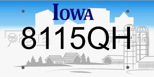 8115QH Iowa License Plate
