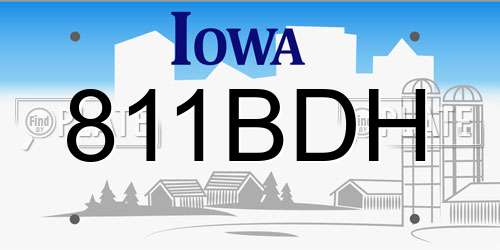 811BDH Iowa License Plate