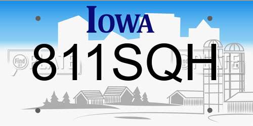 811SQH Iowa License Plate