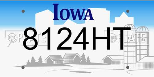 8124HT Iowa License Plate