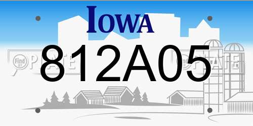 812A05 Iowa License Plate