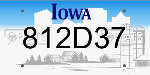 812D37 Iowa License Plate