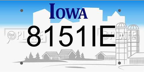8151IE Iowa License Plate