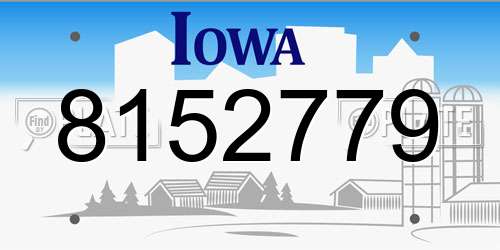 8152779 Iowa License Plate