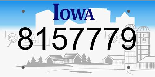 8157779 Iowa License Plate
