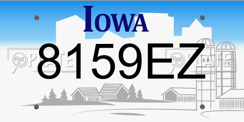 8159EZ Iowa License Plate