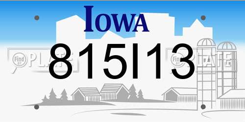815I13 Iowa License Plate