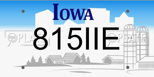 815IIE Iowa License Plate