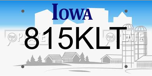 815KLT Iowa License Plate