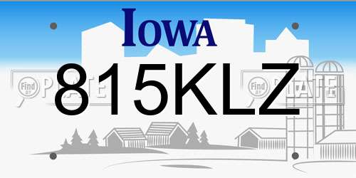 815KLZ Iowa License Plate
