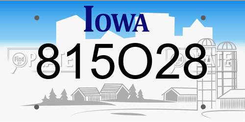 815O28 Iowa License Plate