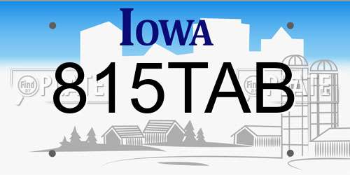 815TAB Iowa License Plate