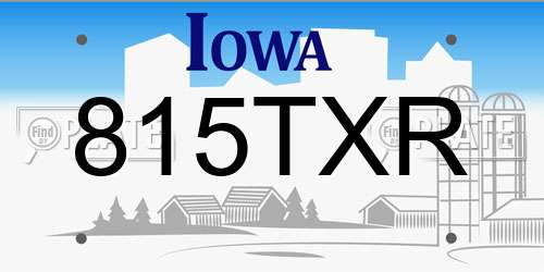 815TXR Iowa License Plate