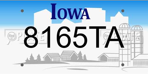 8165TA Iowa License Plate
