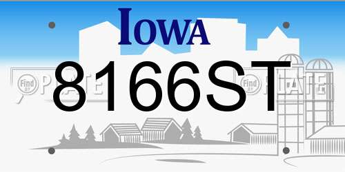 8166ST Iowa License Plate