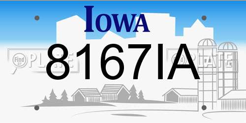 8167IA Iowa License Plate