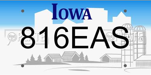 816EAS Iowa License Plate