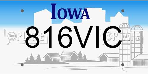 816VIC Iowa License Plate