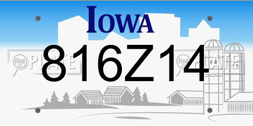 816Z14 Iowa License Plate