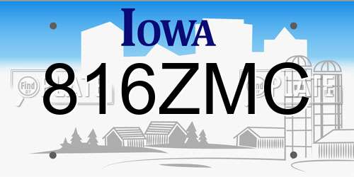 816ZMC Iowa License Plate