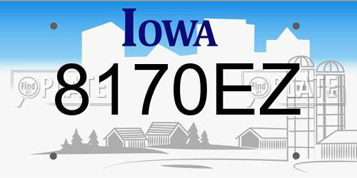 8170EZ Iowa License Plate