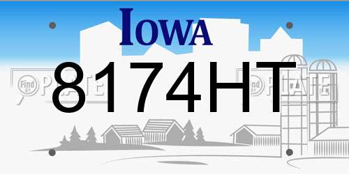 8174HT Iowa License Plate