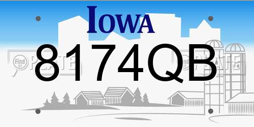 8174QB Iowa License Plate
