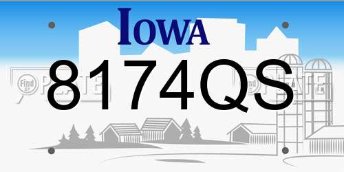 8174QS Iowa License Plate