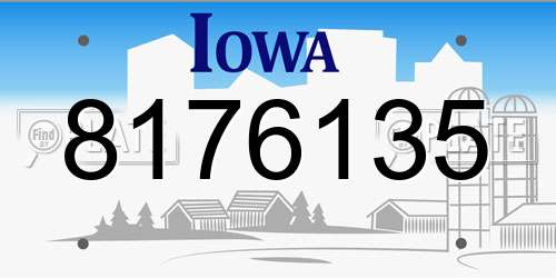 8176135 Iowa License Plate