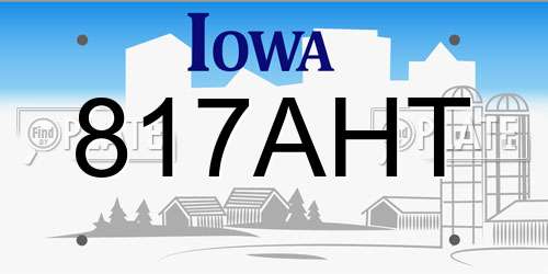 817AHT Iowa License Plate