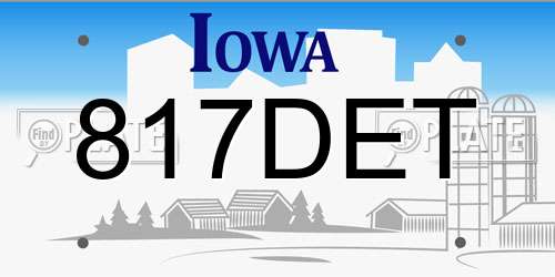 817DET Iowa License Plate