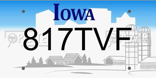 817TVF Iowa License Plate