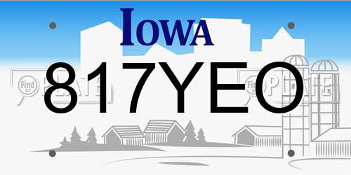 817YEO Iowa License Plate