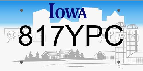 817YPC Iowa License Plate