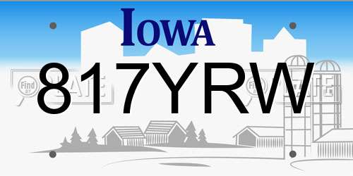 817YRW Iowa License Plate