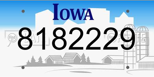8182229 Iowa License Plate
