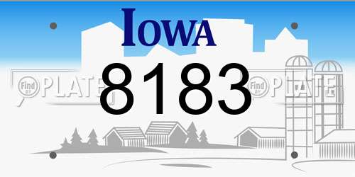 8183 Iowa License Plate