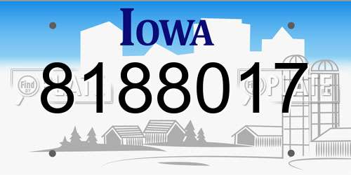 8188017 Iowa License Plate