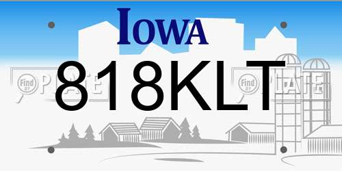 818KLT Iowa License Plate