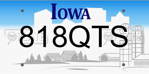 818QTS Iowa License Plate