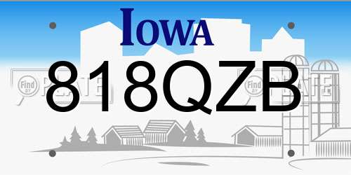 818QZB Iowa License Plate