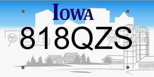 818QZS Iowa License Plate