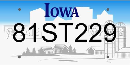 81ST229 Iowa License Plate