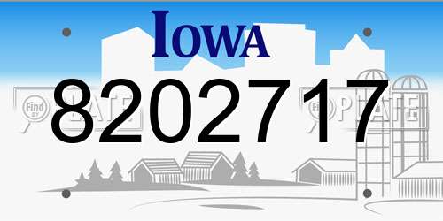 8202717 Iowa License Plate