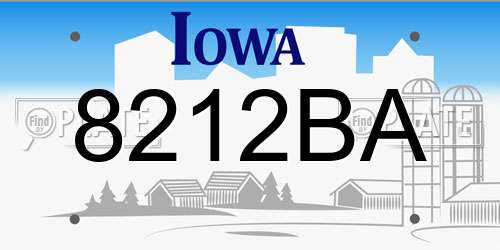 8212BA Iowa License Plate