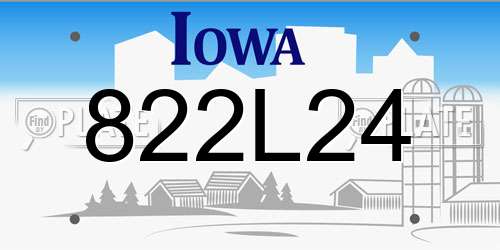 822L24 Iowa License Plate