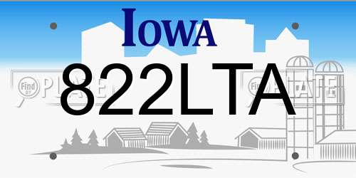 822LTA Iowa License Plate
